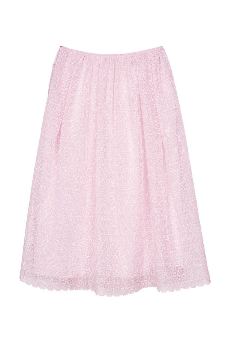 Cecilie Bahnsen Embroidered Midi-Length Skirt With Drawstring Waist