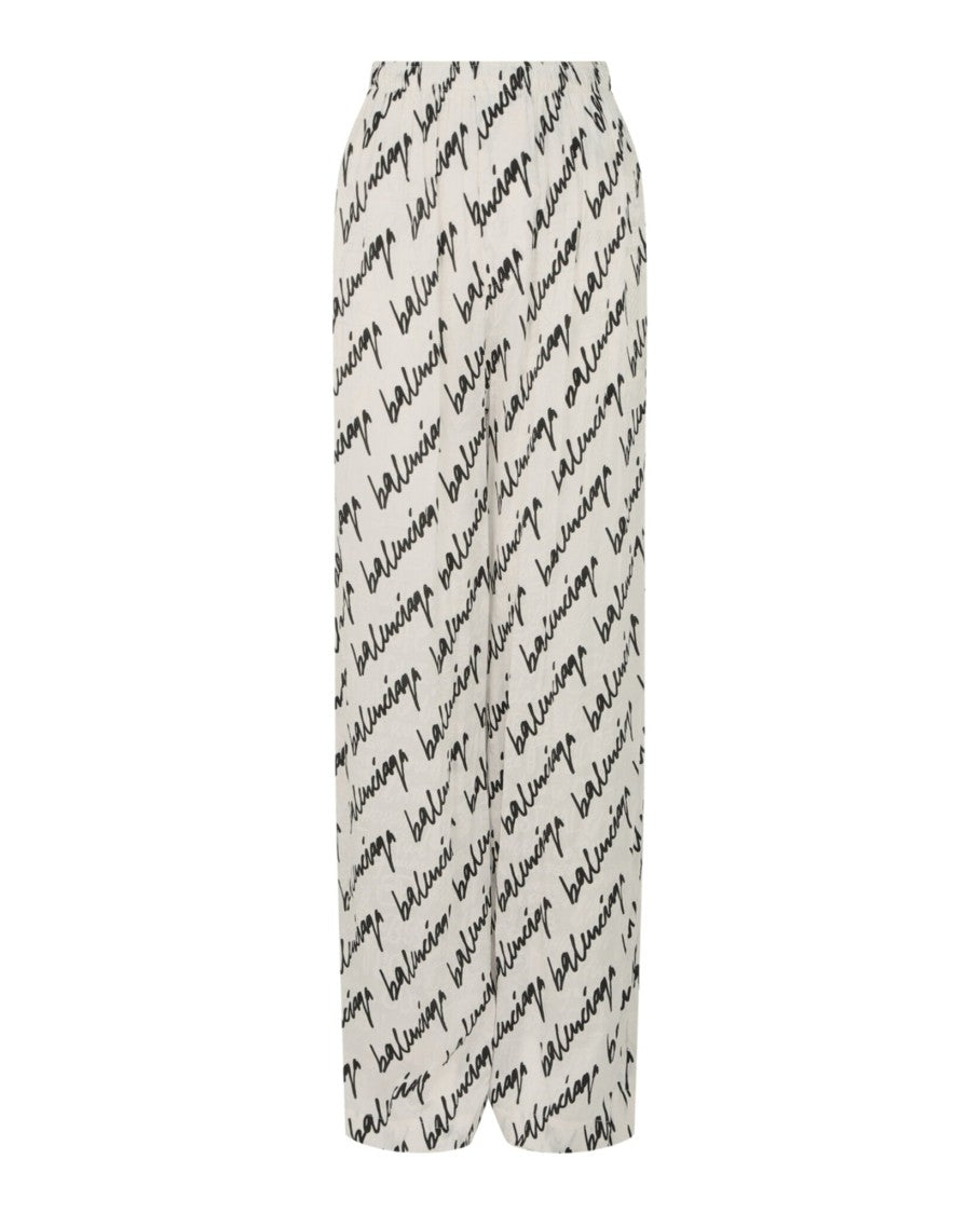 Balenciaga Scribble Silk Jacquard Pajama Pants