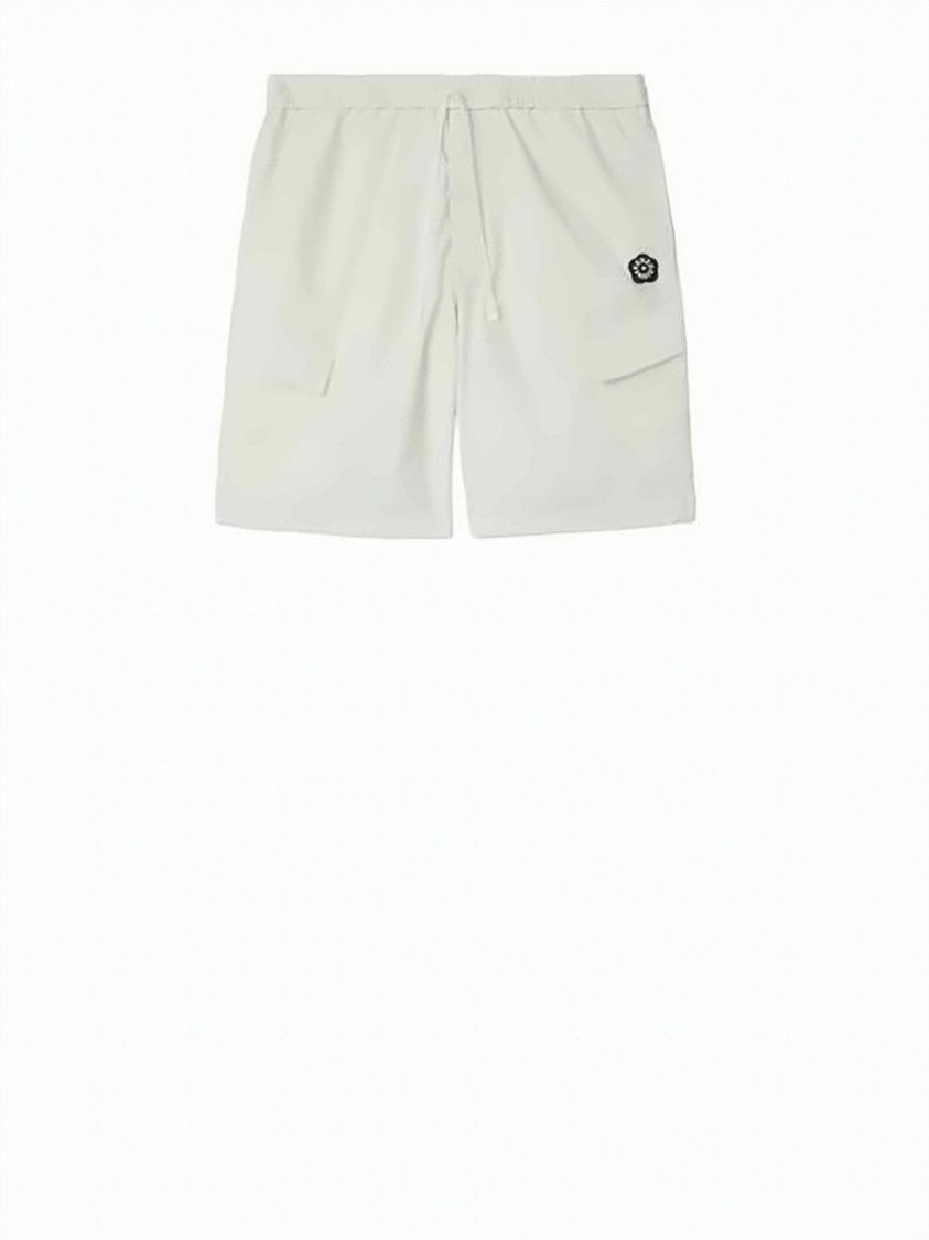 Kenzo Neutrals Minimalist Elastic Waist Drawstring Shorts