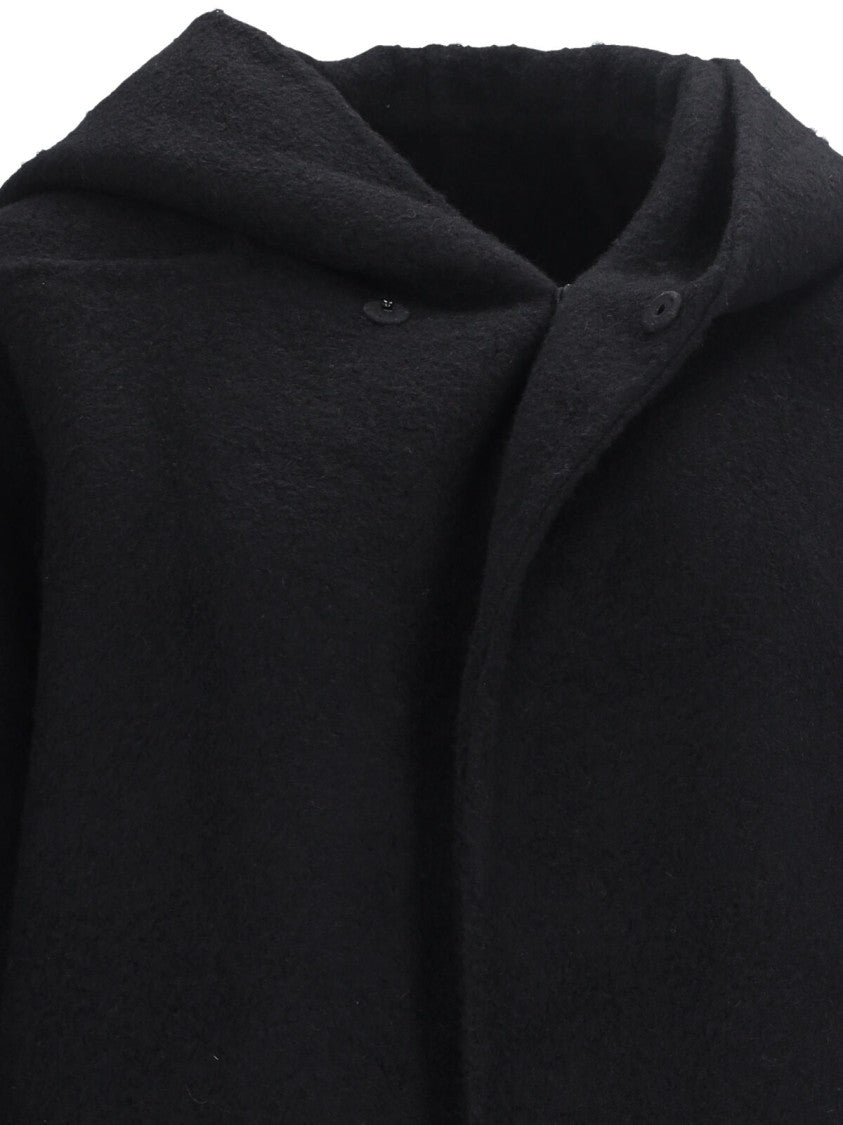 Rick Owens Maxi Hooded Coat – Black