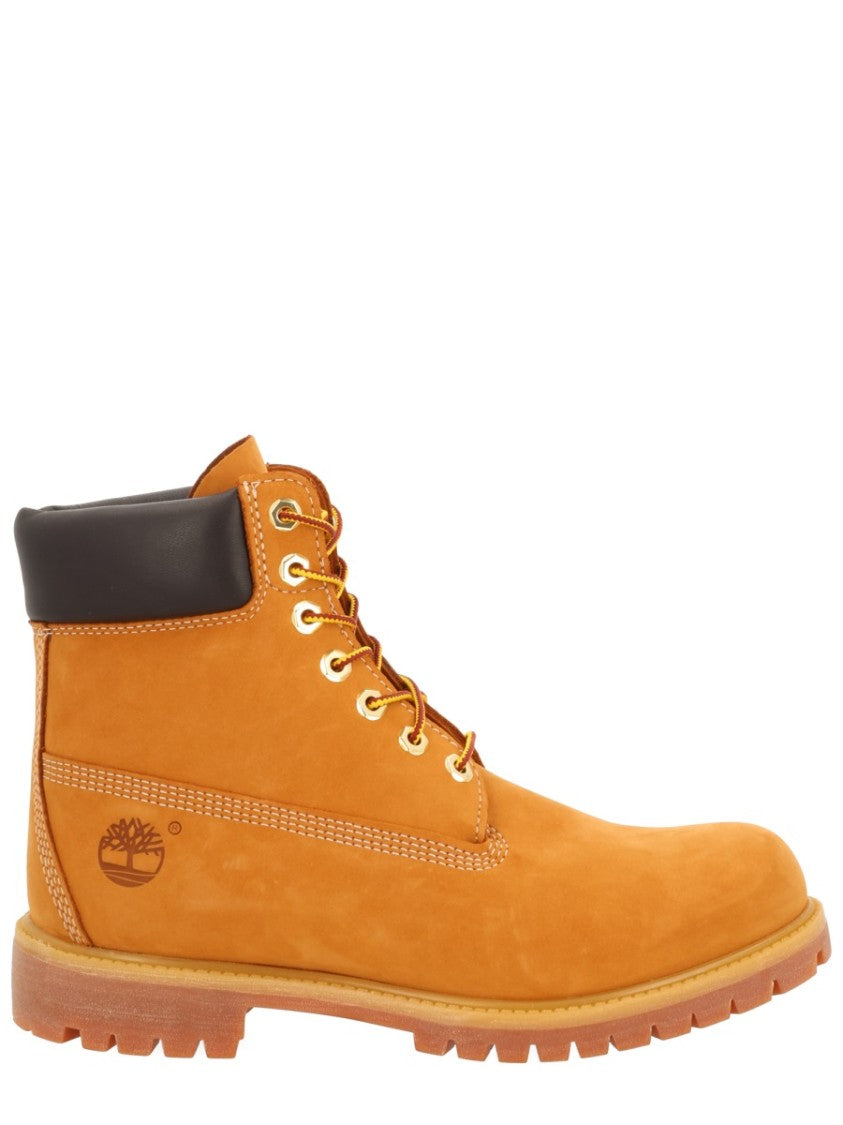Timberland Orange Padded Collar Metal Eyelets Boots
