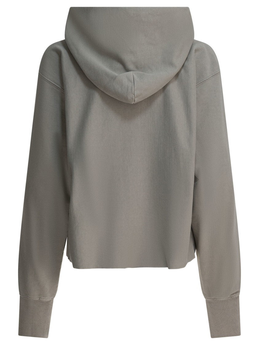 Maison Margiela Cropped Cotton Hoodie With Tonal Embroidery