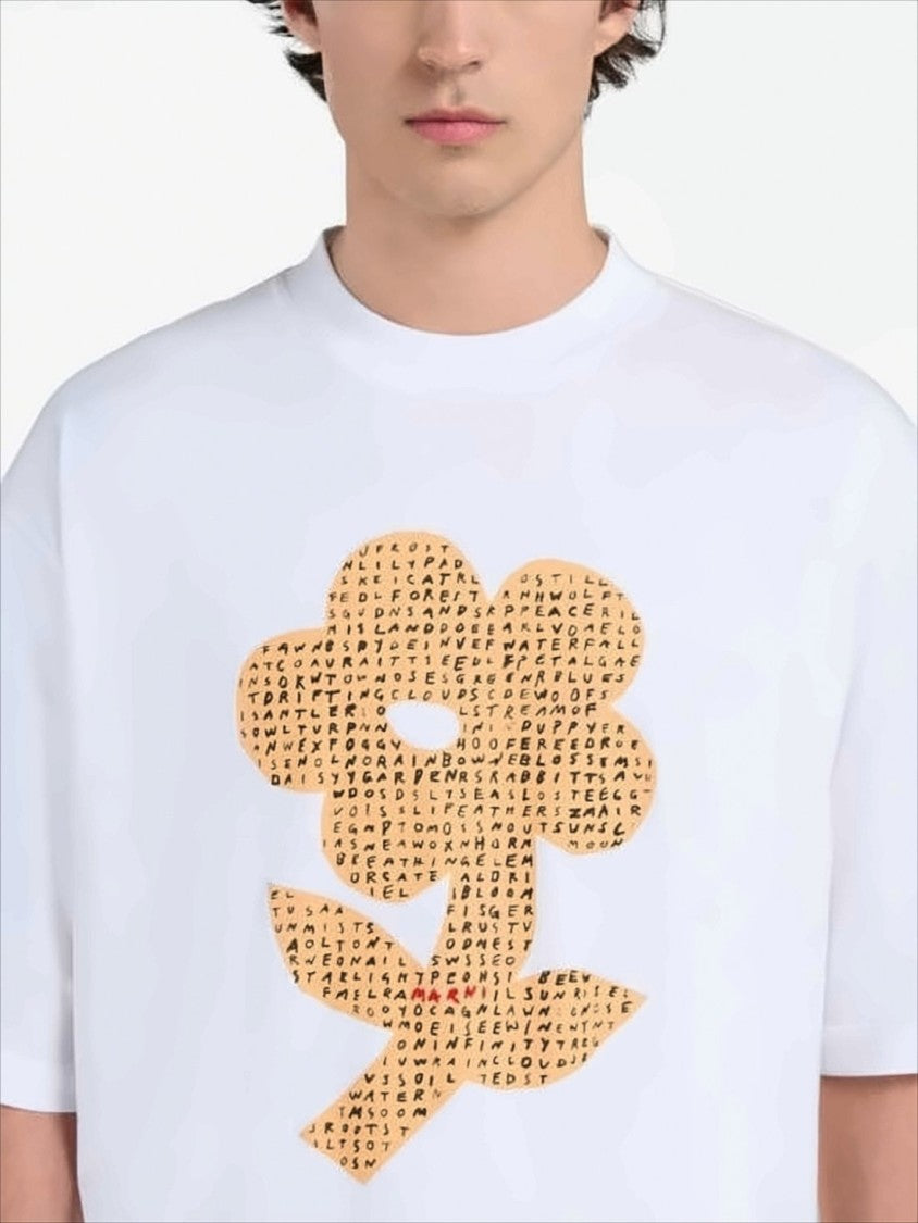 Marni Graphic Floral-Print Short Sleeve T-Shirt
