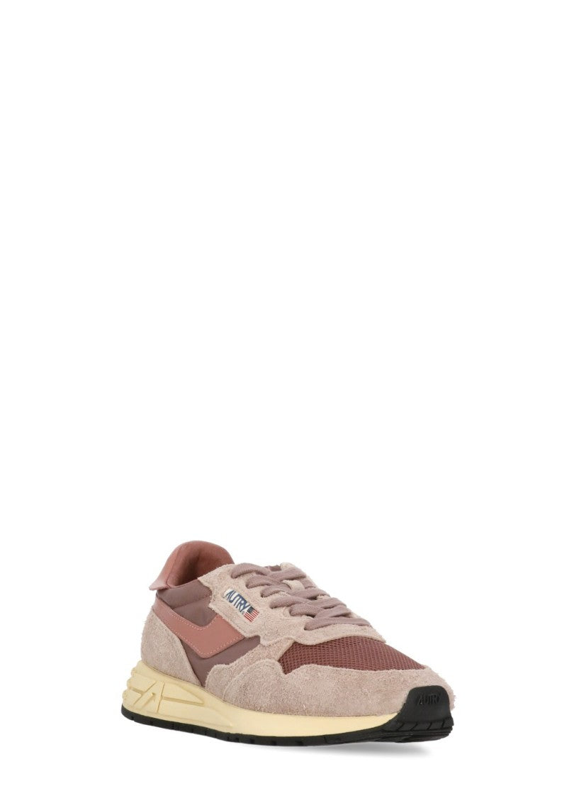 Autry Pink Suede Contrast Sole Sneakers