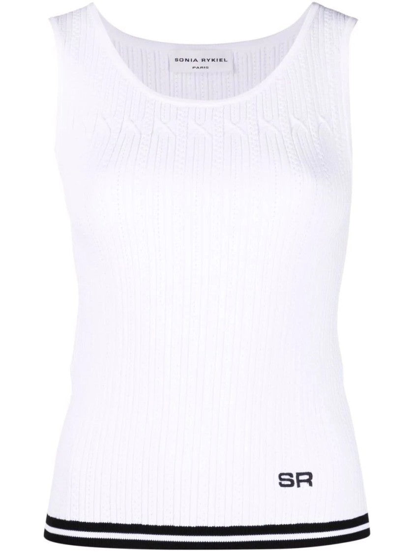 Sonia Rykiel Ribbed Knit Tank Top With Scoop Neckline