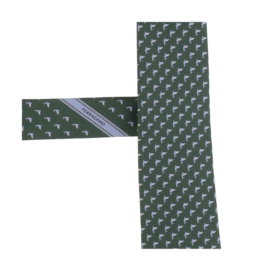 Salvatore Ferragamo Green Patterned Silk Tie