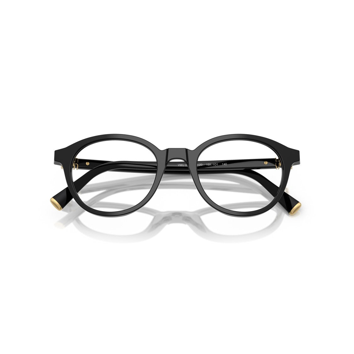 Miu Miu 0Mu 02Wv Glossy Black Acetate Round Frame Eyeglasses