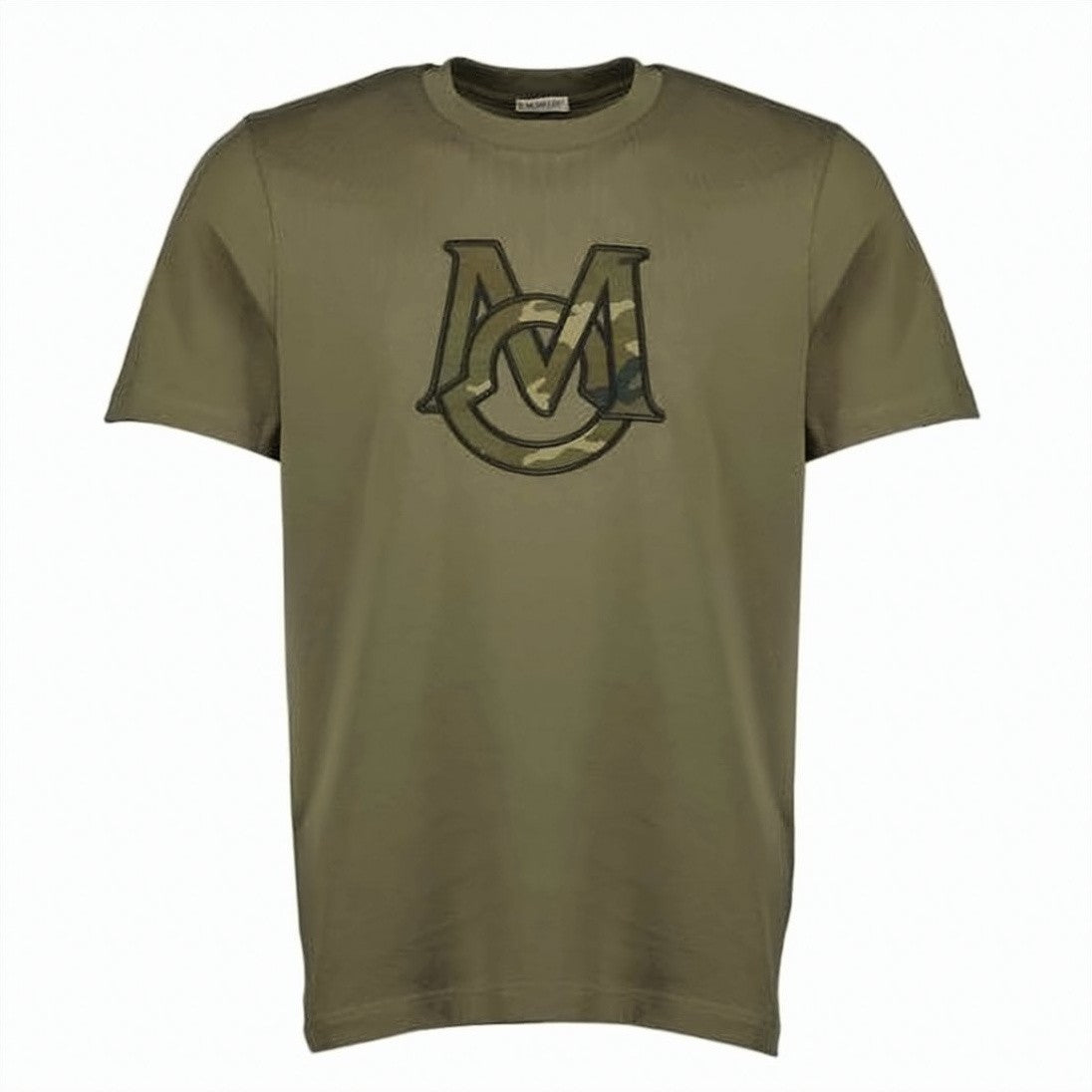 Moncler Crew Neck Cotton T-Shirt Featuring Monogram Logo