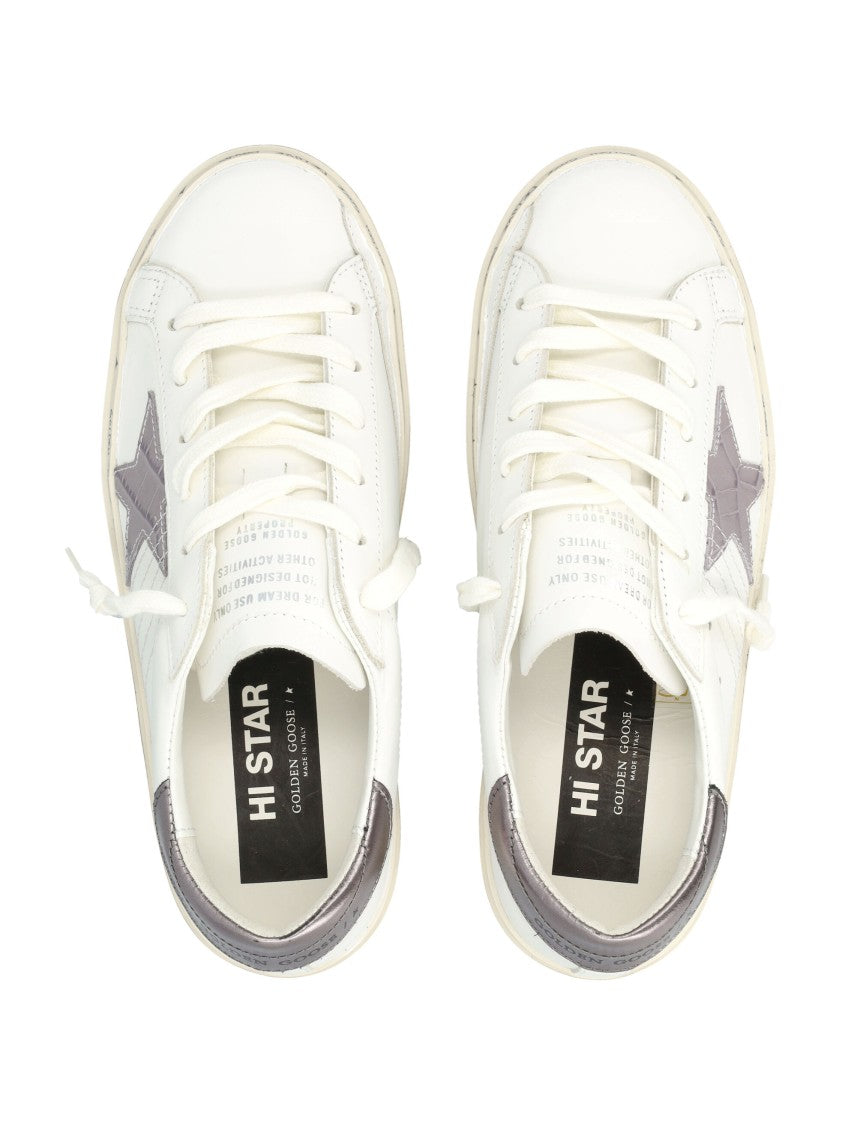 Golden Goose Hi Star Sneakers With Metallic Croco-Effect