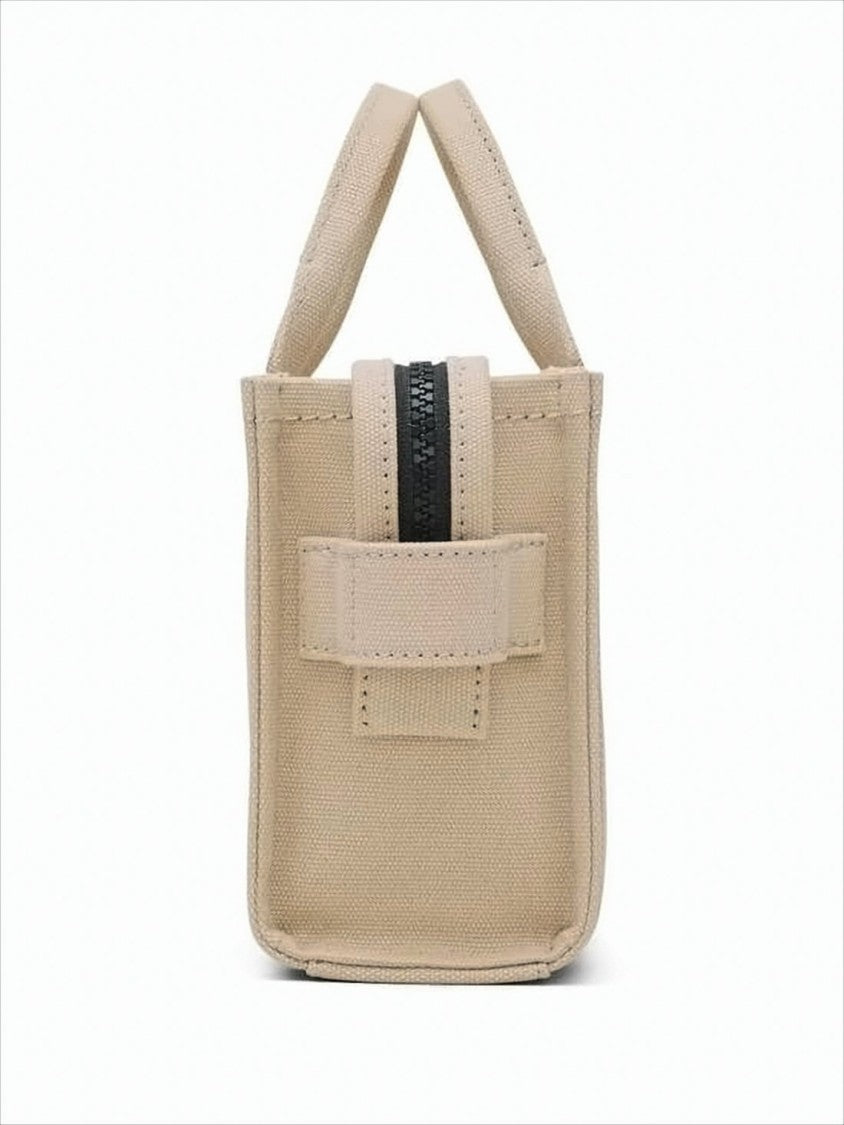Marc Jacobs Compact Beige Cotton Canvas Tote With Detachable Strap