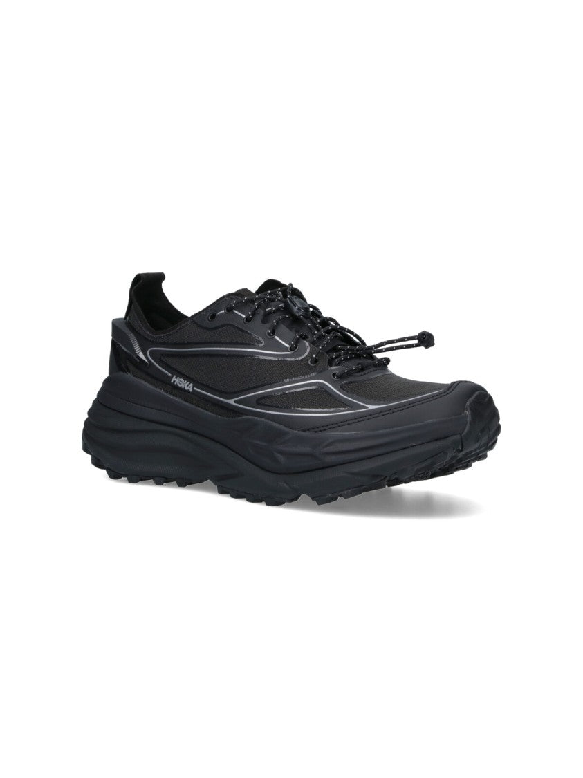 Hoka Black Stinson One7 Mesh Running Sneakers