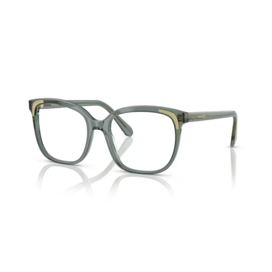 Swarovski 0Sk2033 Translucent Green Acetate Square Eyeglasses