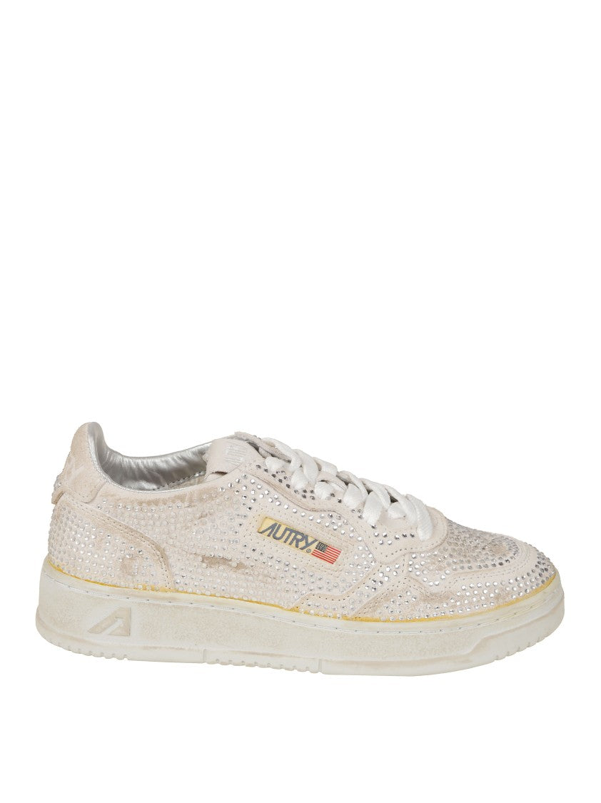 Autry Low-Top Sneakers With Textured Reptile-Inspired