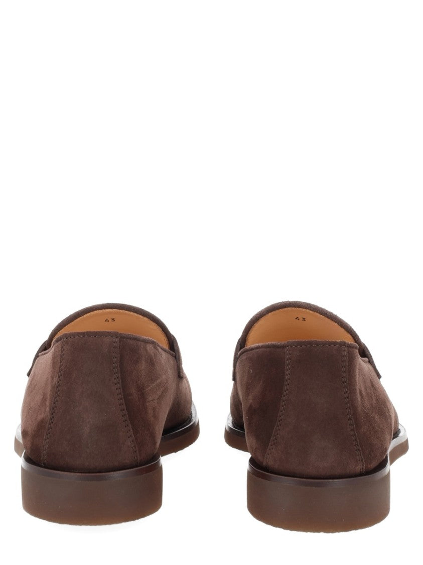 Brunello Cucinelli Penny Loafers In Soft Suede With Rounded Toe