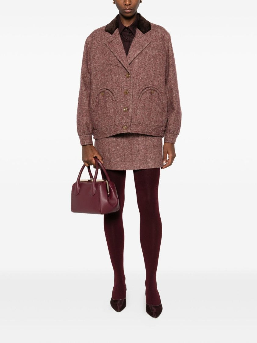 Blaze Tailored Pink Blazer With Textured Herringbone