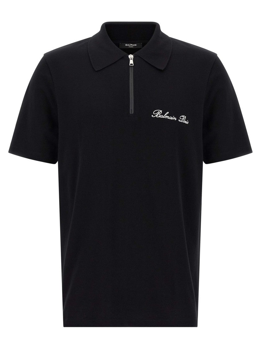 Balmain Logo Embroidery Polo Shirt