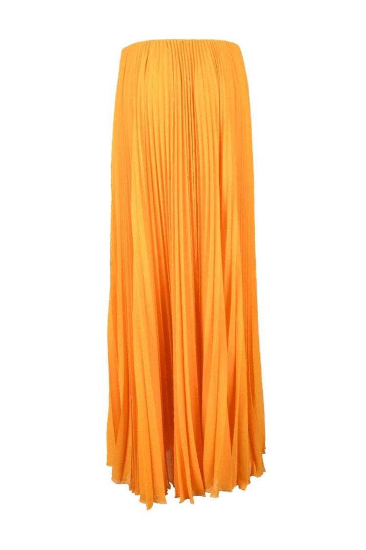 Patrizia Pepe Long Pleated Skirt - Orange