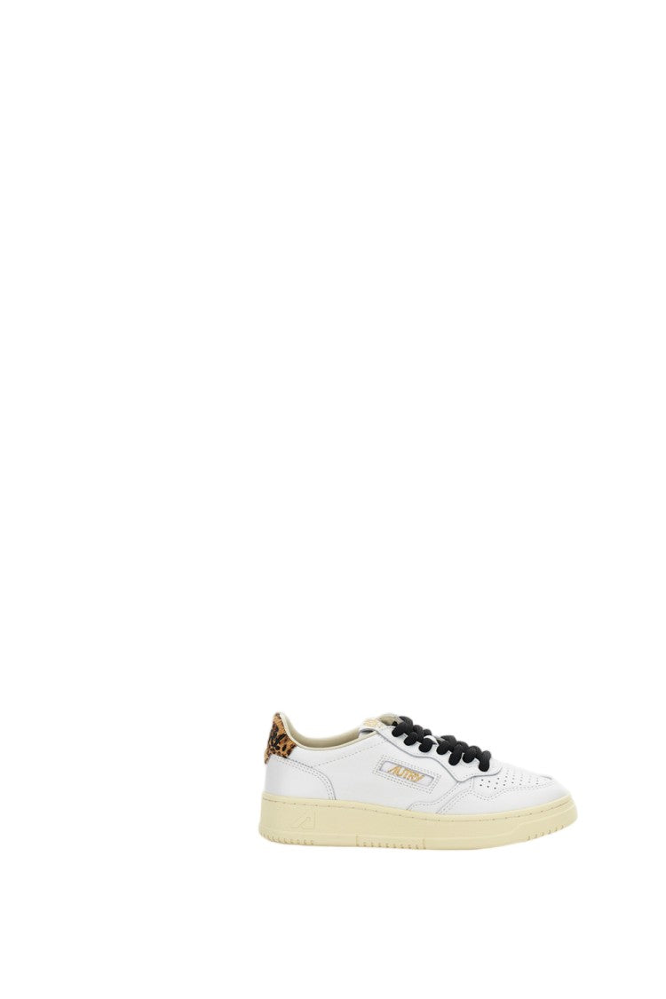 Autry Optical White Medalist Low Leather Calf Hair Sneakers