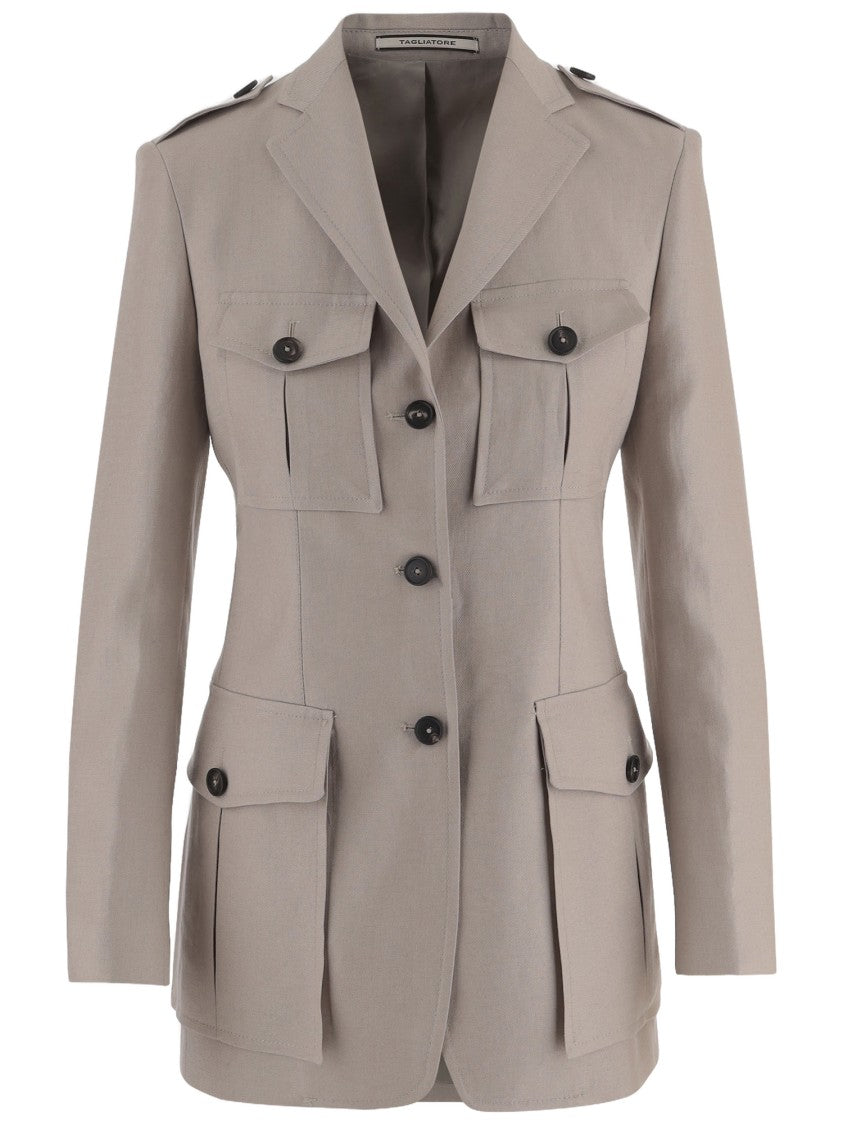 Tagliatore Single-Breasted Linen Jacket