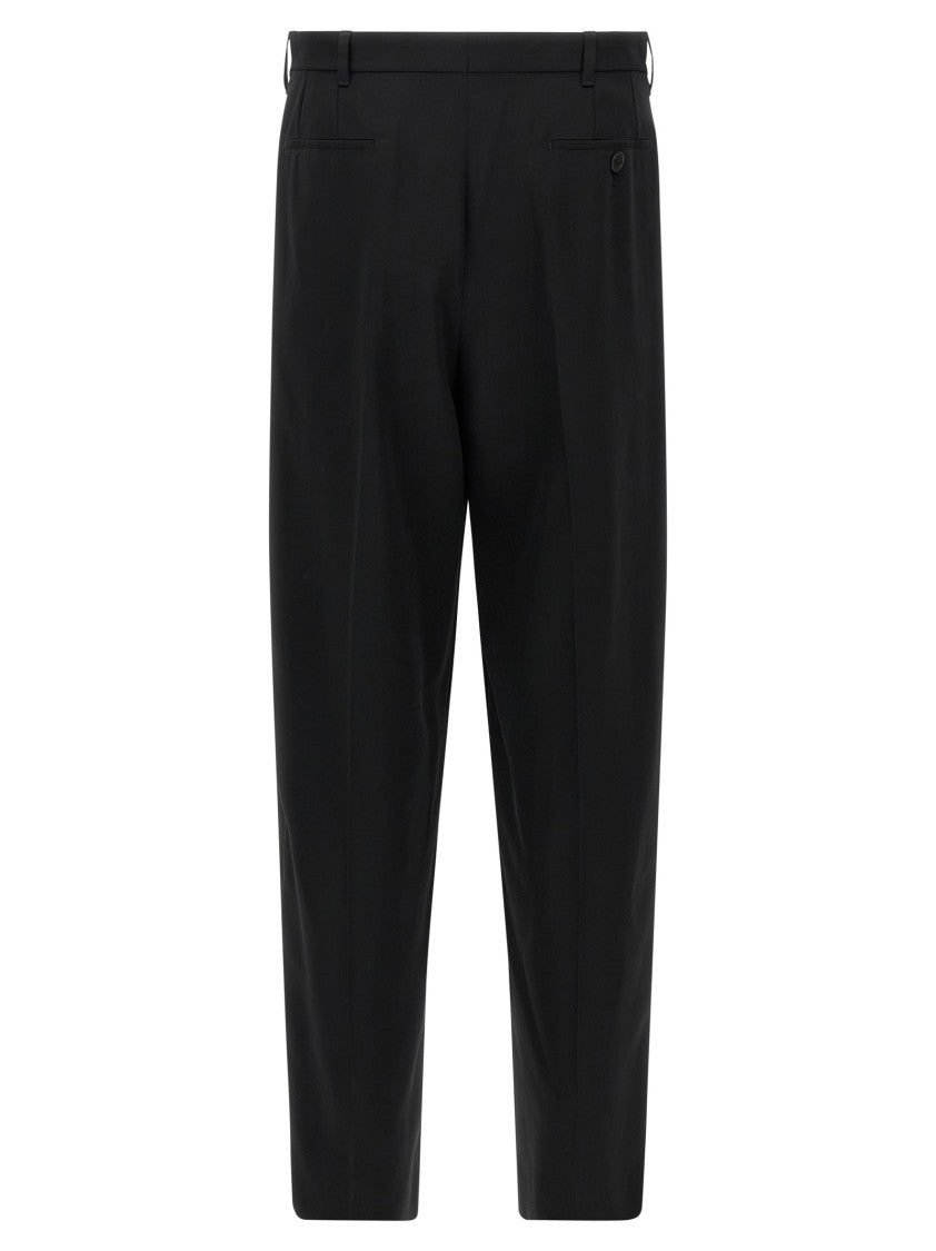 Marni Straight Leg Wool Trousers With Two-Tone Side Bands