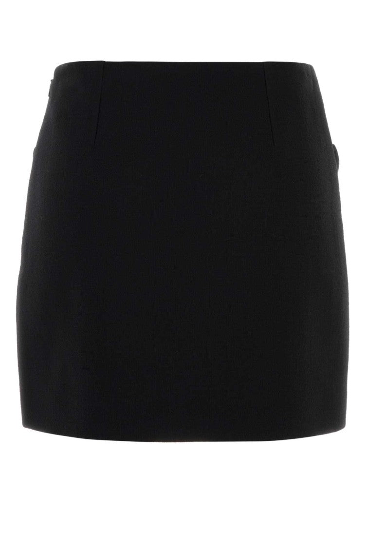 Versace Black Wool Mini Skirt