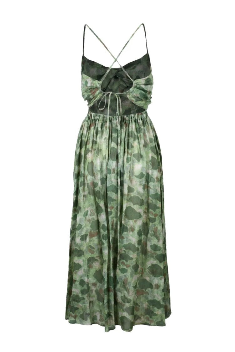 Department 5 Green Garzato Ramie Maxi Dress