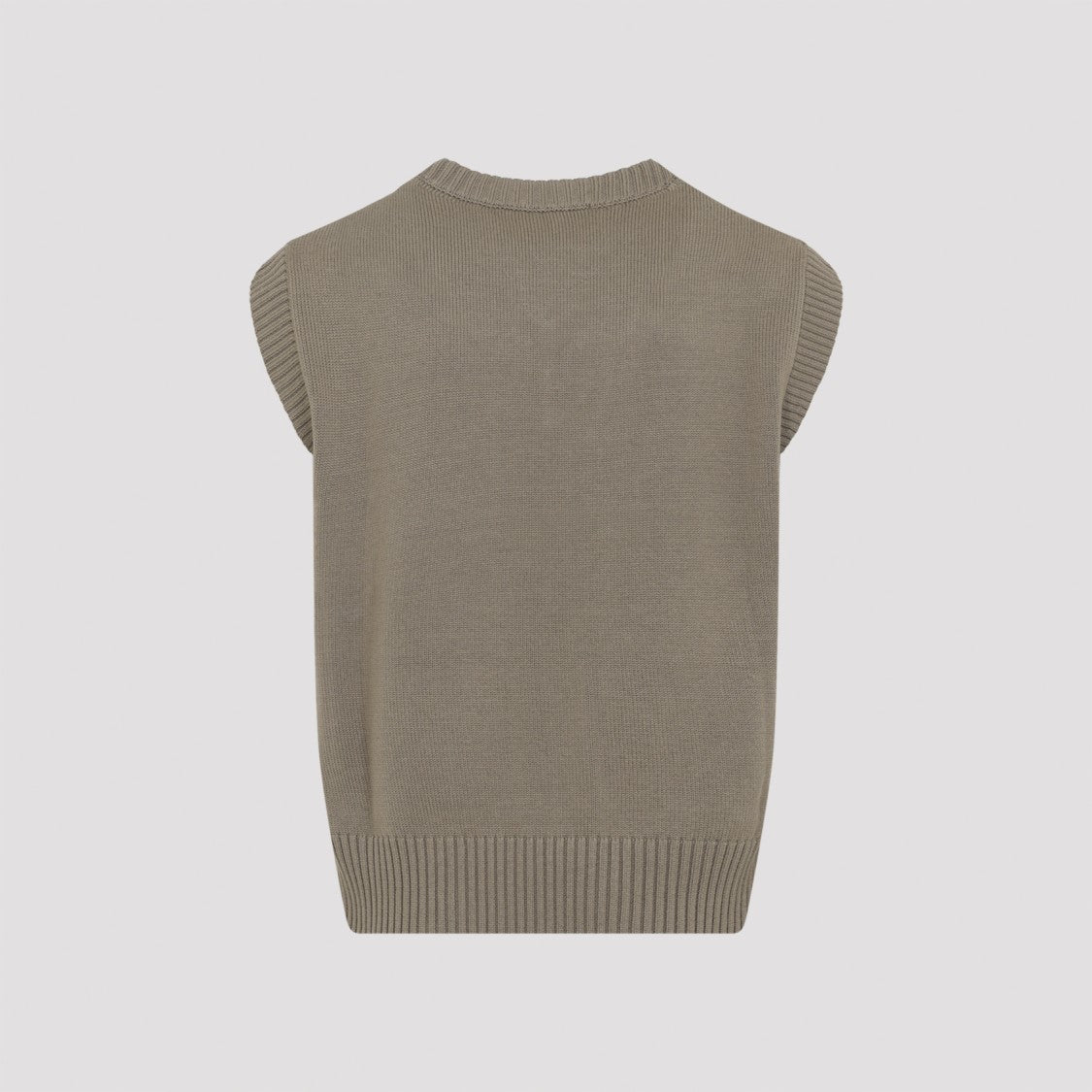 Ami Paris V-Neck Sleeveless Wool-Cotton Blend Vest