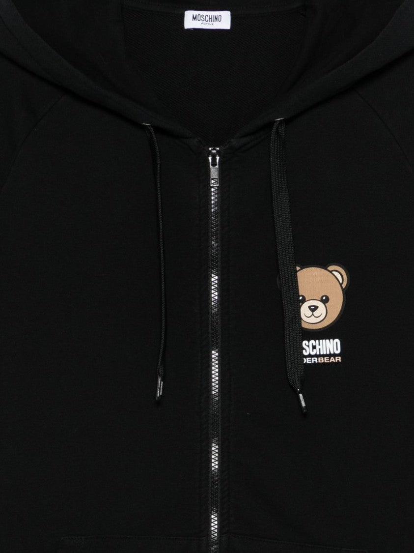 Moschino Black Silk And Nylon Knit Sweatshirt