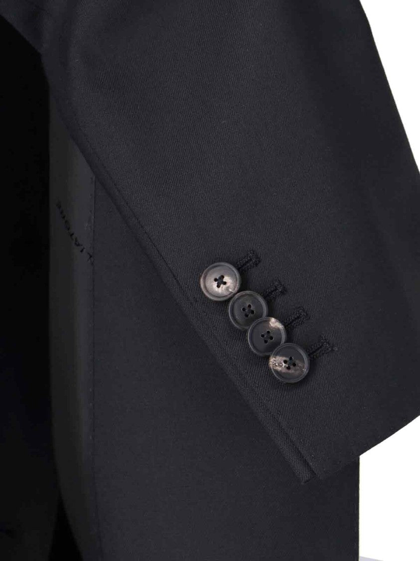 Tagliatore Tailored Black Jacket With Classic Collar And Minimalistic Design