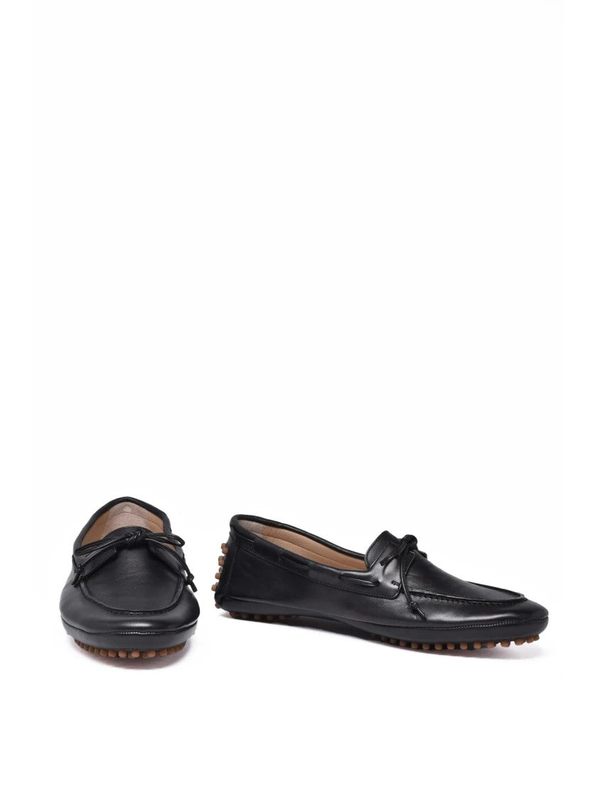 Le Monde Béryl Black Rubber Studded Leather Loafers