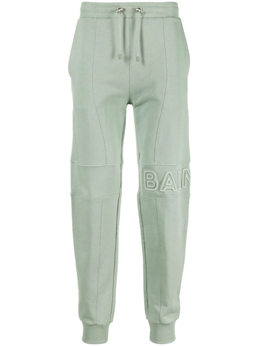 Balmain Relaxed Fit Green Cotton Sweatpants