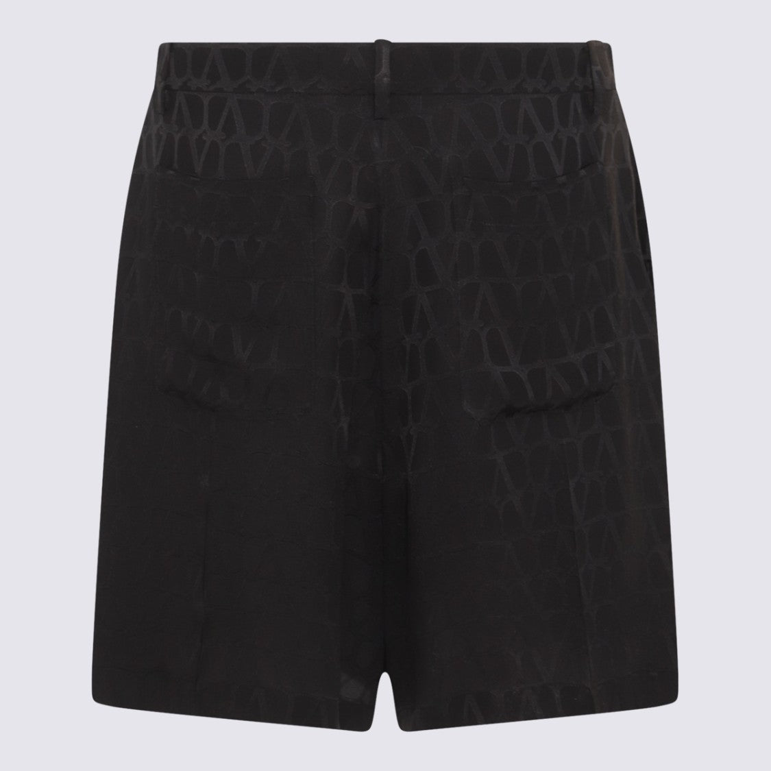 Valentino Tailored Black Shorts With Embossed Pattern