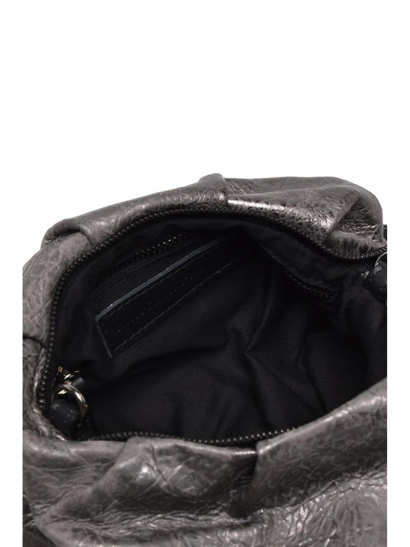 Collection Privee? Grey Leather Chain Shoulder Bag