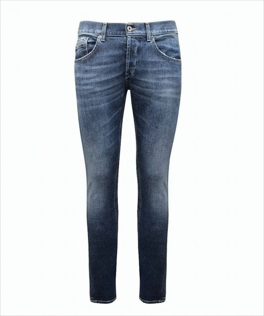 Dondup Bleached Denim Trousers With Turn-Ups