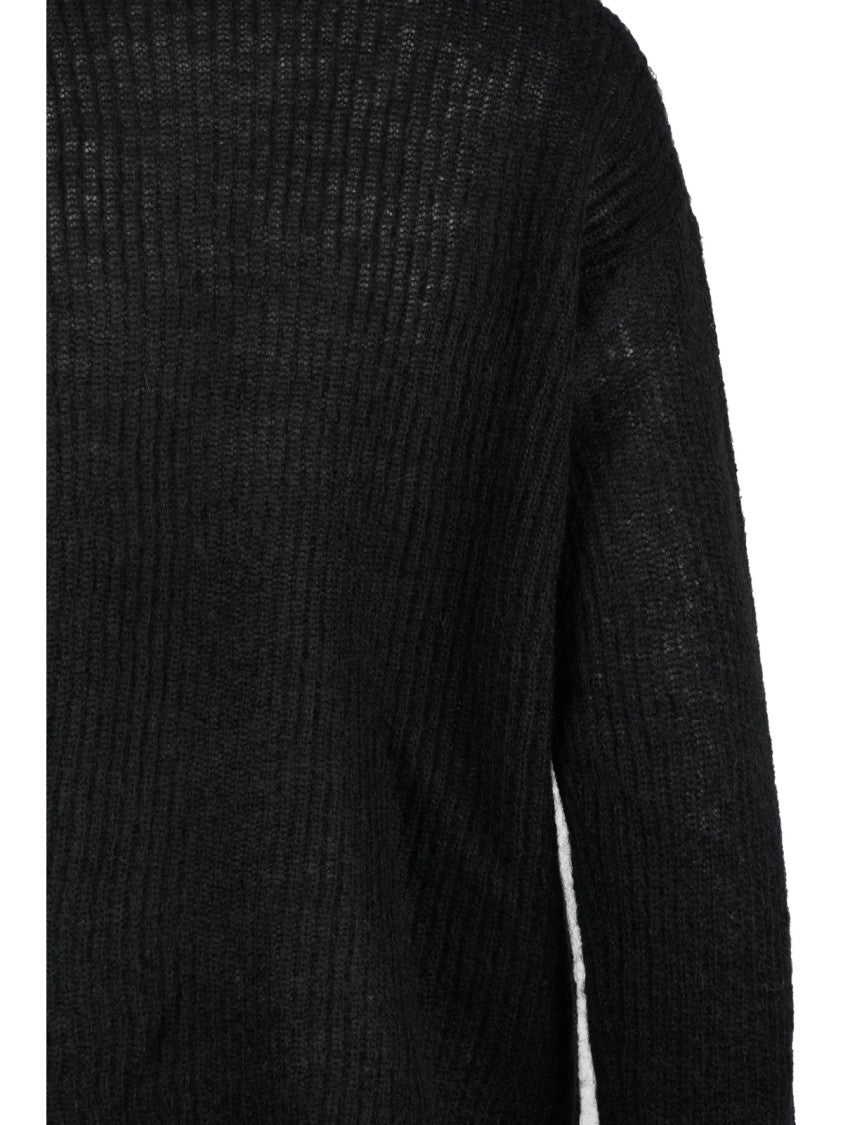 Mm By Max Mara Textured High-Neck Sweater With Voluminous Design