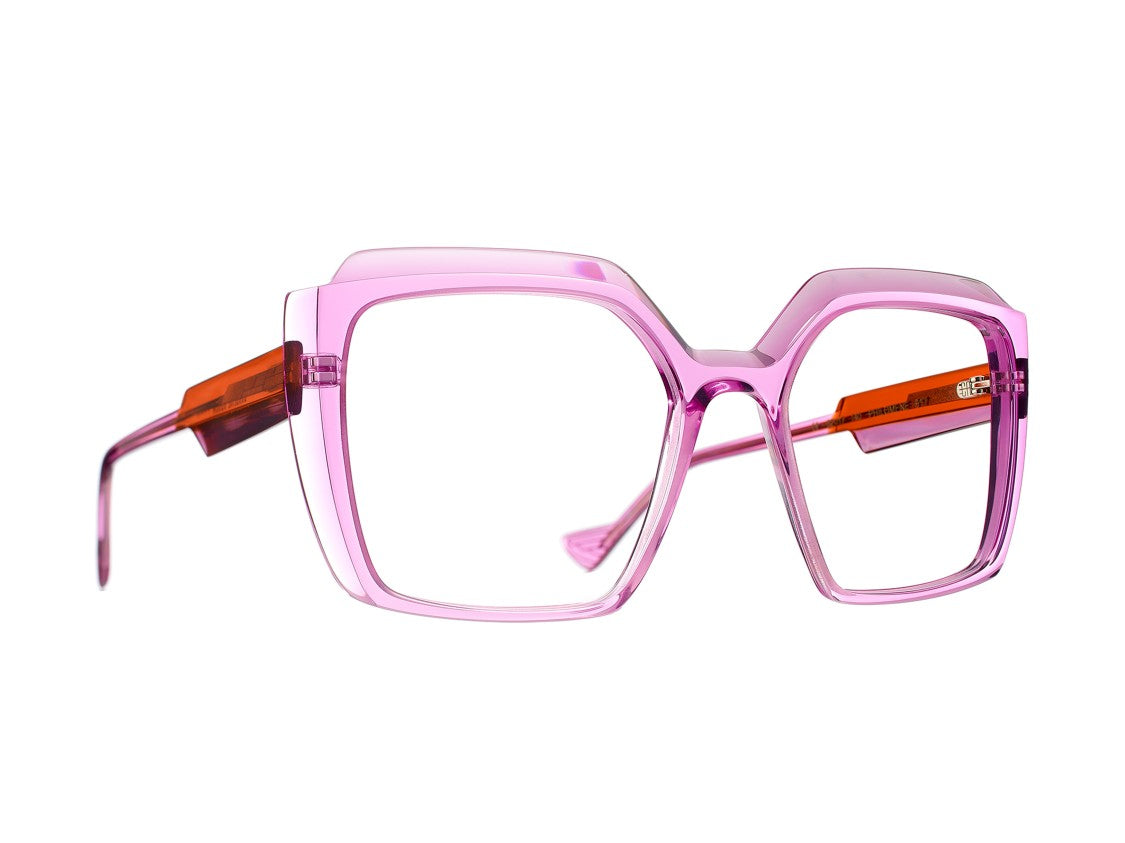 Caroline Abram Pink Philomene Translucent Square Sunglasses