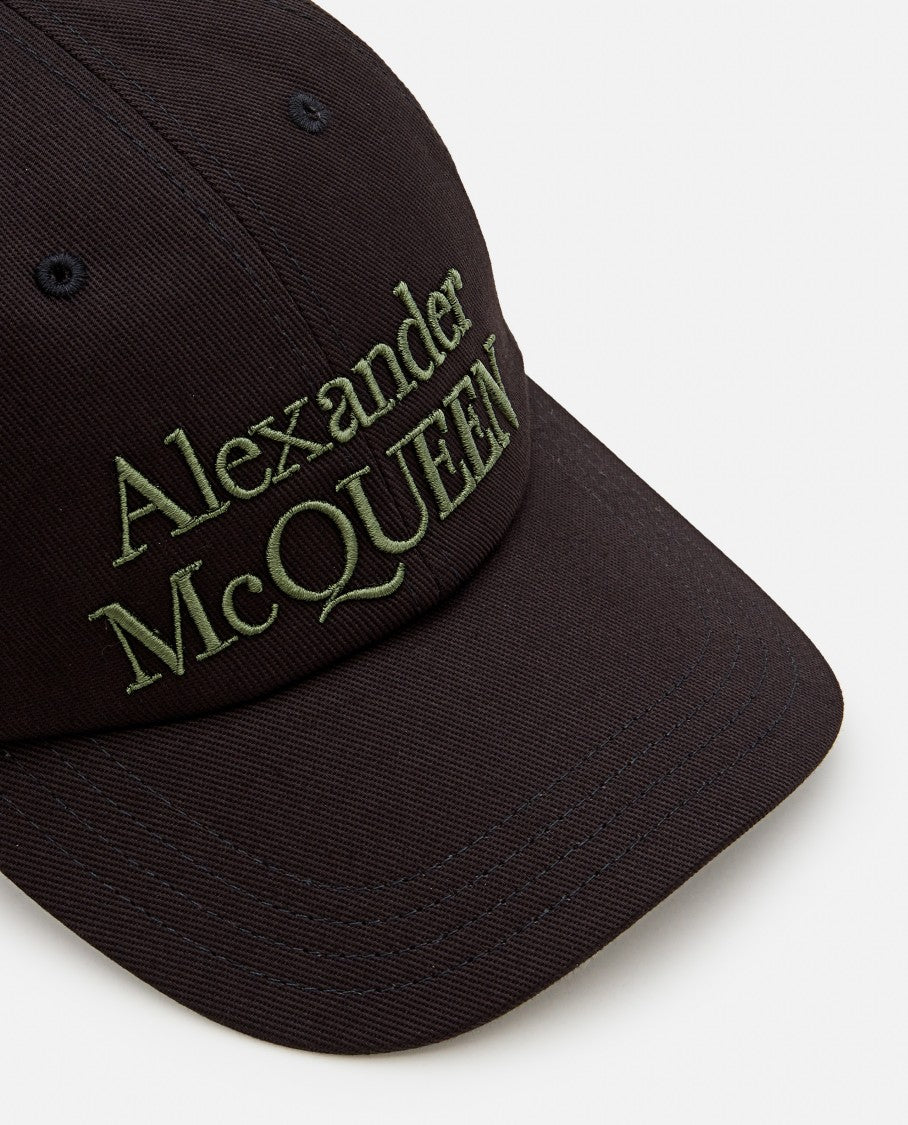 Alexander Mcqueen Black Visor Hat