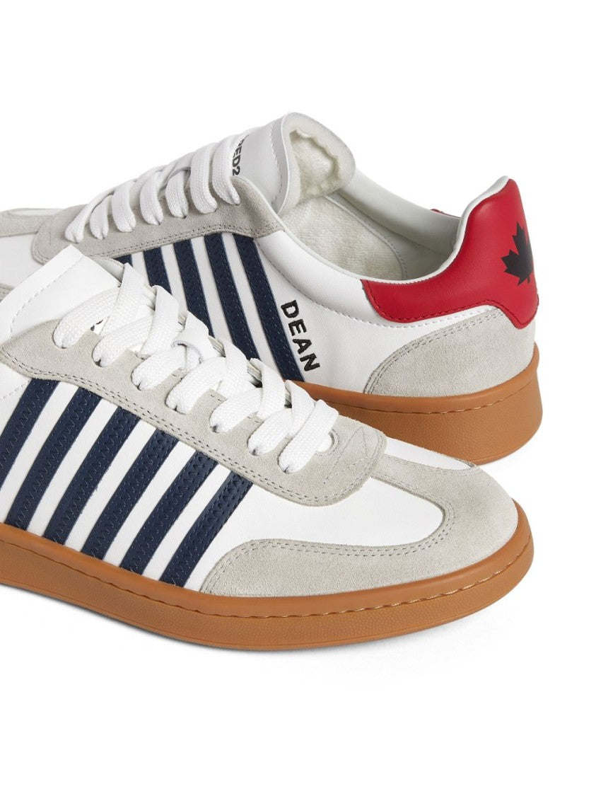 Dsquared2 Iconic White Calf Leather Boxer Sneakers