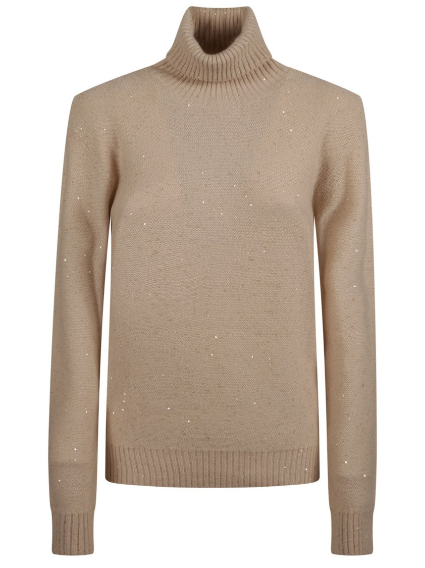 Fabiana Filippi Ribbed High Neck Wool-Blend Sweater