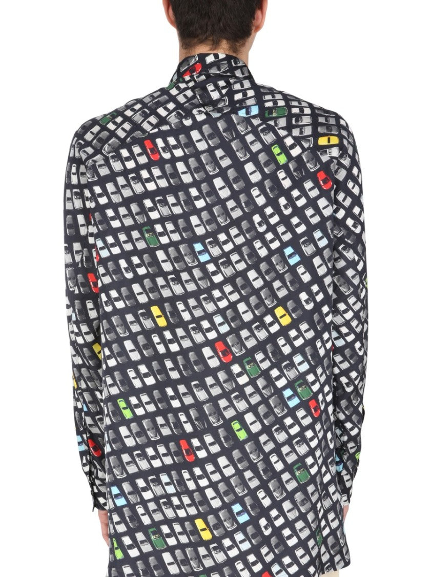 Bottega Veneta Allover Print Casual Shirt With Classic Collar