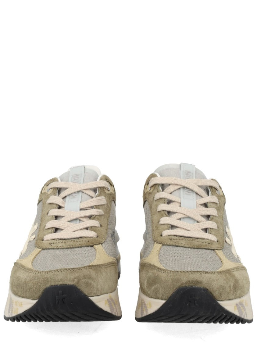 Premiata Beige Moerun Suede Mesh Sneakers
