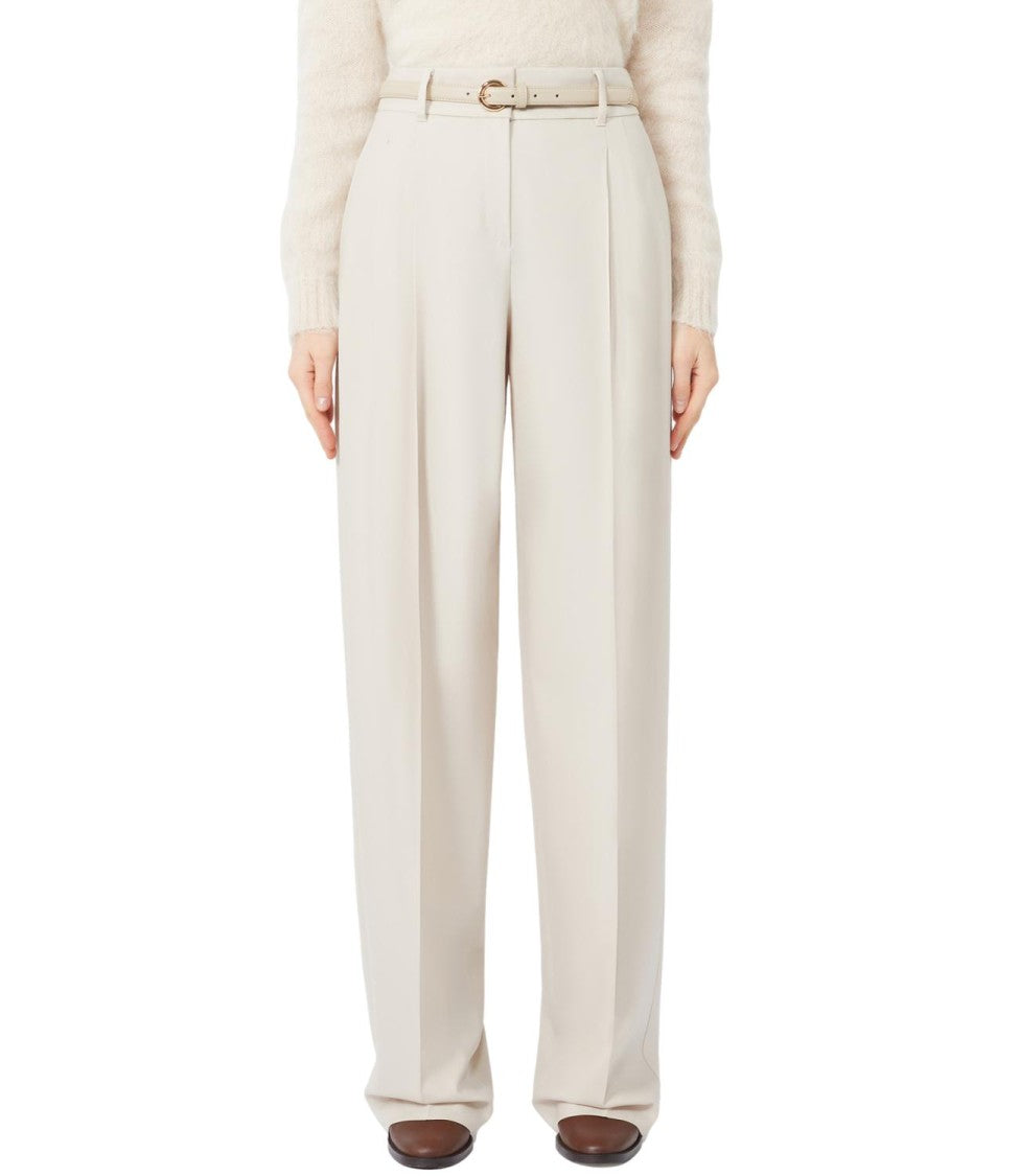 Max Mara Refined Wide-Leg Trousers With Pleated Front