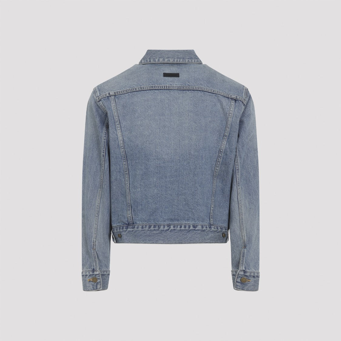 Fear Of God Light Indigo Blue Cotton Trucker Jacket With Overwashed Effect
