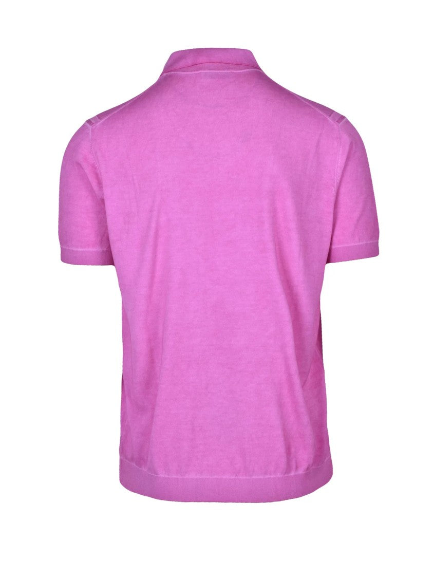 Kangra Fuchsia Three-Button Knit Polo Shirt
