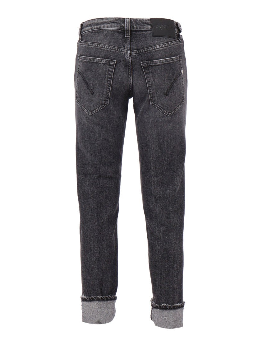 Dondup Tailored Straight Leg Pants With Mid-Rise Waist And Front Pleats