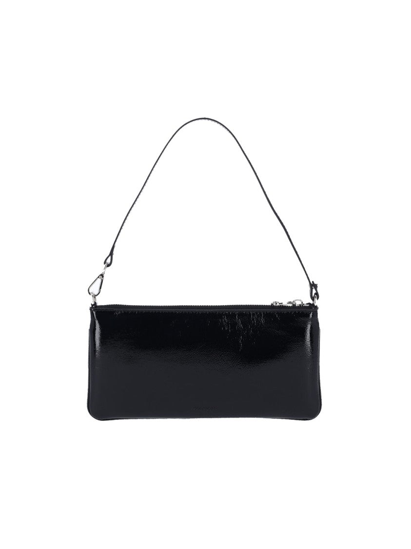 Courrèges Black Calf Leather Logo Clutch