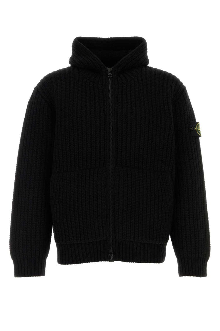 Stone Island Black Wool Blend Sweatshirt