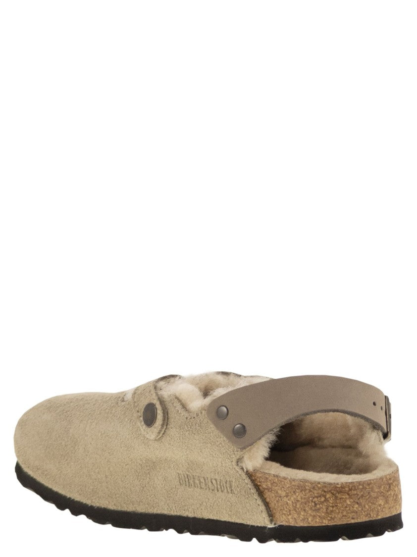 Birkenstock Tokio Shearling - Suede And Lambskin Slippers