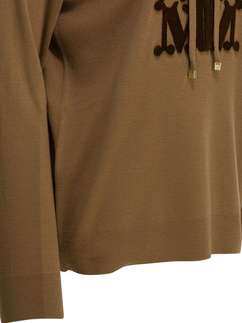 Max Mara Oversized Virgin Wool Hooded Sweater With Adjustable Drawstring