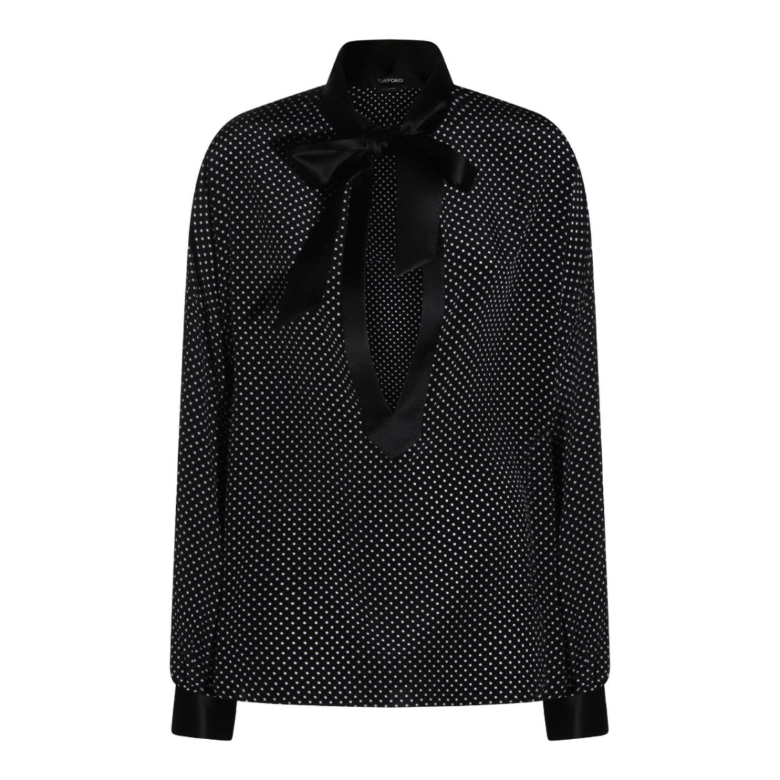 Tom Ford Polka Dot Long-Sleeve Blouse